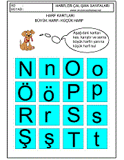 okul öncesi harfler oyun kartları